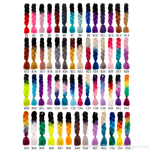 Hot selling Jumbo Ombre Braiding Hair wholesale  100g 24inch Synthetic jumbo hair braids private label braiding hair
